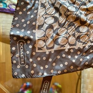 Coach Gray Polka Dot Scarf